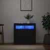 vidaXL Credenza con Luci LED Nera 80x35x75 cm