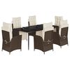 vidaXL Set da Pranzo da Giardino 7pz con Cuscini in Polyrattan Marrone