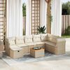 vidaXL Set Divano da Giardino 9 pz con Cuscini Beige in Polyrattan