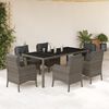 vidaXL Set da Pranzo da Giardino 7 pz con Cuscini in Polyrattan Grigio