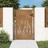 vidaXL Cancello da giardino 100x125 cm in acciaio Corten con design erba