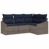 vidaXL Set Divano da Giardino 4 pcs Grigio e Blu Navy polyrattan