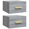 vidaXL Comodini a Muro 2 pz Grigio Sonoma 35x35x20 cm