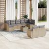 vidaXL Set Divano da Giardino 10 pz con Cuscini Beige in Polyrattan