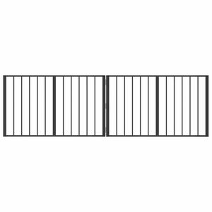 vidaXL Cancello per cani 2 pz Nero 100 x 60 cm Acciaio zincato