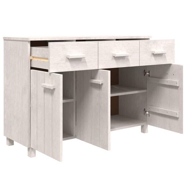 vidaXL Credenza HAMAR Bianca 113x40x80 cm in Legno Massello di Pino