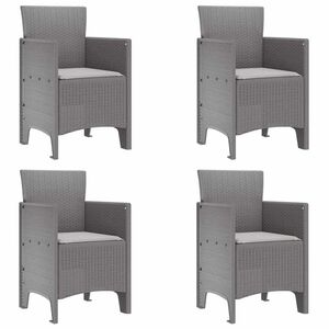 vidaXL Sedia da Giardino 4 pcs Grigio chiaro 53 x 49 x 85 cm PP