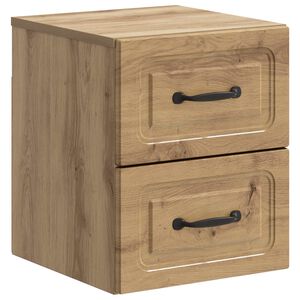 vidaXL Mobiletto da notte a muro Rovere Artigianale 34,5 x 33 x 40 cm