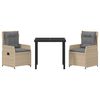 vidaXL Set da Pranzo per Giardino 3 pcs Beige e Grigio Chiaro