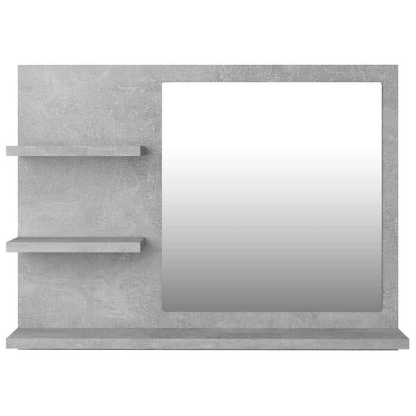 vidaXL Specchio da Bagno Grigio Cemento 60x10,5x45 cm in Truciolato
