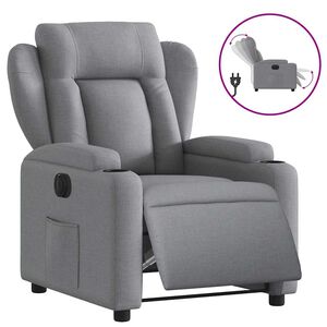 vidaXL Poltrona Elettrica Reclinabile Grigio Chiaro in Tessuto