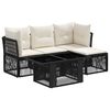 vidaXL Set Divano da Giardino 5 pz Nero polyrattan