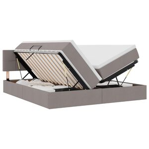 vidaXL Letto con contenitore LED e materasso Tortora 180 x 200 cm