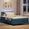 vidaXL Letto a Sorgente LED Blu Scuro 120 x 200 cm Velluto