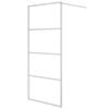 vidaXL Parete Doccia Walk in Argento 90x195 cm Vetro Trasparente ESG