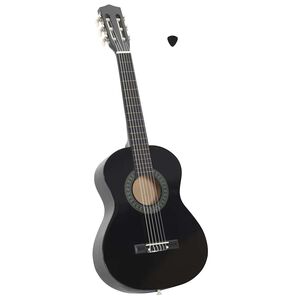 vidaXL Chitarra Classica per Principianti e Bambini Nera 1/2 34"