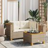 vidaXL Divani Angolari da Giardino con Cuscini 2pz Polyrattan Beige