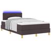 vidaXL Letto a Sorgente LED con led Marrone Scuro 120 x 200 cm Tessuto