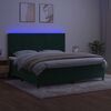 vidaXL Letto a Molle con Materasso e LED Verde Scuro 200x200cm Velluto