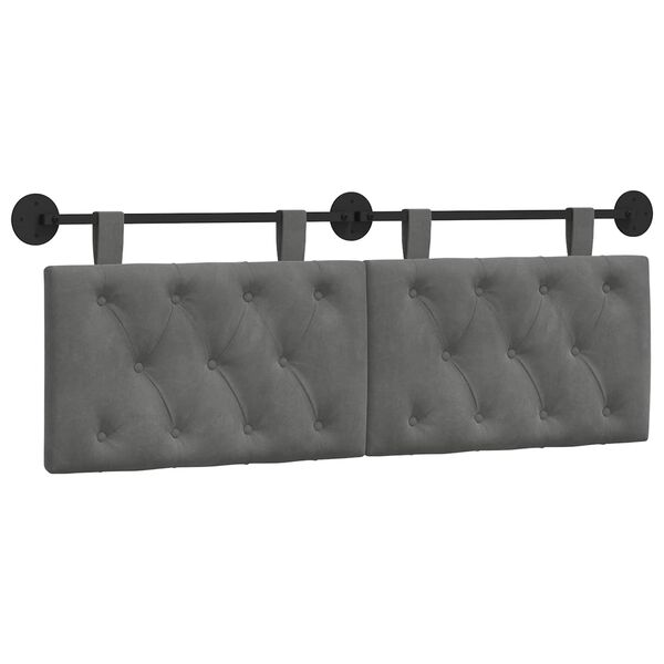 vidaXL Testata appesa Grigio scuro 150 x 55 x 7 cm Velluto