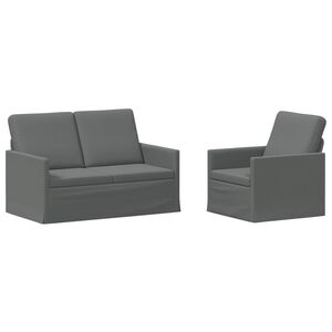 vidaXL Set di divani 2 pcs Grigio Scuro Tessuto