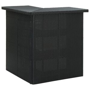 vidaXL Tavolo da Bar ad Angolo Nero 100x50x105 cm in Polyrattan