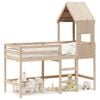 vidaXL Letto Soppalco con Scala e Tetto 90x190 cm Legno Massello Pino