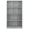 vidaXL Libreria 4 Ripiani Grigio Sonoma 80x24x142 cm Legno Multistrato