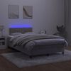 vidaXL Letto a Molle con Materasso e LED Grigio Chiaro 120x200 cm Velluto