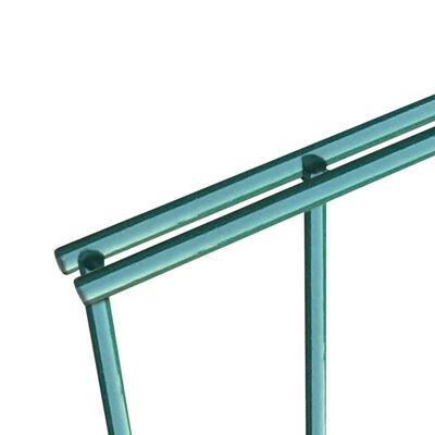 vidaXL Pannello di Recinzione con Pali Ferro Verniciato 6x1,6 m Verde