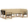 vidaXL Set di divani da esterno 6 pz Bianco e Beige