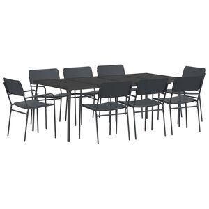 vidaXL Set da pranzo 9 pz Antracite Acciaio