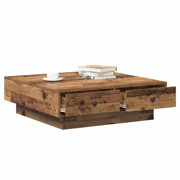 vidaXL Tavolino da salotto Legno vecchio 90 x 90 x 28 cm