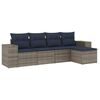 vidaXL Set Divani da Giardino 5 pz con Cuscini Grigio in Polyrattan