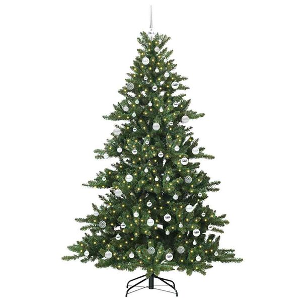 vidaXL Albero di Natale Artificiale con Rami Pieghevoli Verde 210 cm