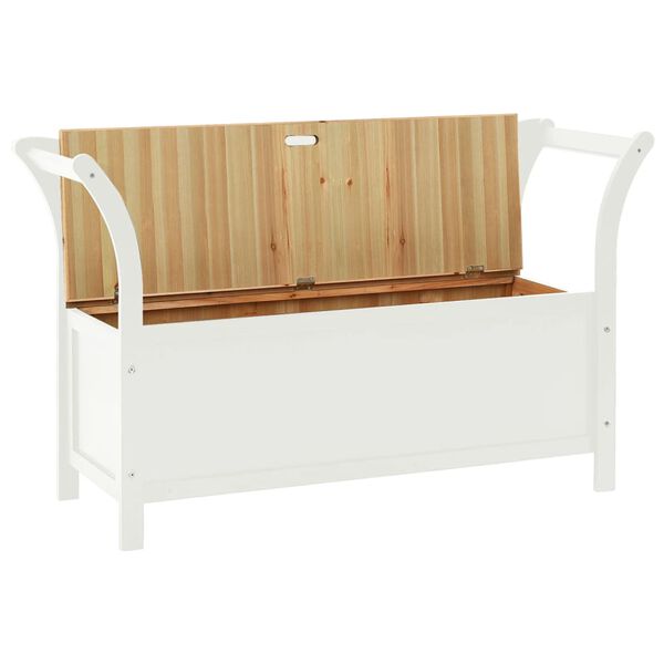 vidaXL Panca Bianca 107x45x75,5 cm Legno Massello di Abete
