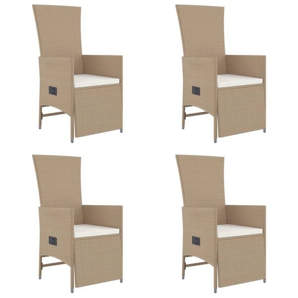vidaXL Set da Pranzo da Giardino 5 pz con Cuscini Beige in Polyrattan