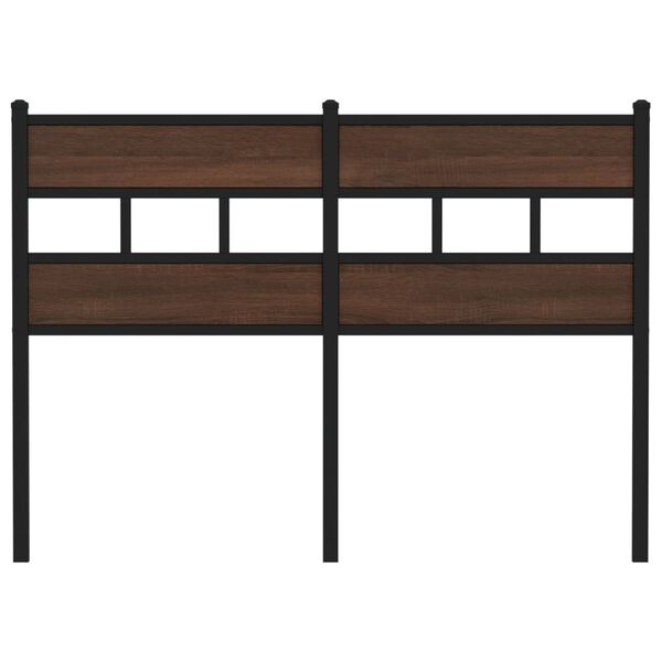 vidaXL Testiera di Ricambio Rovere Marrone 120 cm in Acciaio e Truciolato