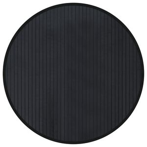 vidaXL Tappeto Rotondo Nero 60 cm in Bamb&ugrave;