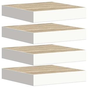 vidaXL Scaffali a Parete 4 pz Rovere e Bianco 23x23,5x3,8 cm in MDF