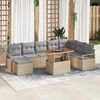 vidaXL Set Divano da Giardino 9 pcs Beige Poly Rattan