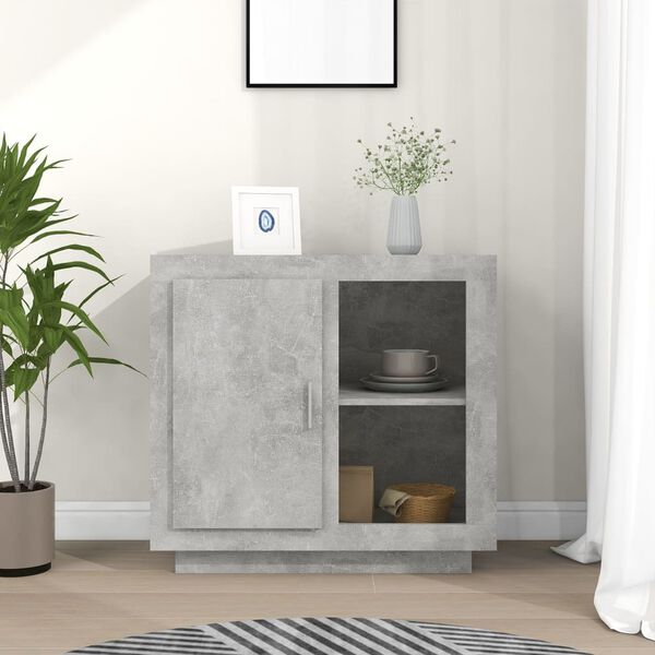vidaXL Credenza Grigio Cemento 80x40x75 cm