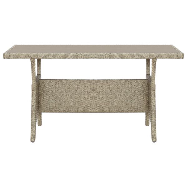 vidaXL Tavolo da Giardino Grigio 130x70x66 cm in Polyrattan