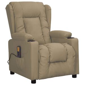 vidaXL Poltrona Massaggiante Cappuccino in Similpelle