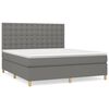 vidaXL Giroletto a Molle con Materasso Grigio Scuro 160x200 cm Tessuto