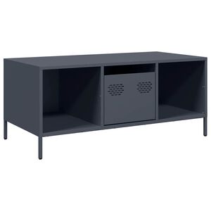 vidaXL Tavolino Antracite 101,5x50x43,5cm in Acciaio Laminato a Freddo