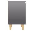 vidaXL Comodini Gambe in Legno Massello 2pz Grigio Lucido 40x30x50 cm