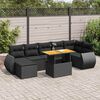 vidaXL Set Divani da Giardino con Cuscini 8 pz Nero in Polyrattan