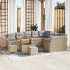 vidaXL Set Divano da Giardino con cuscino 12 pcs Beige polyrattan