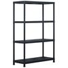 vidaXL Scaffale Nero 220 kg 90x40x138 cm in Plastica